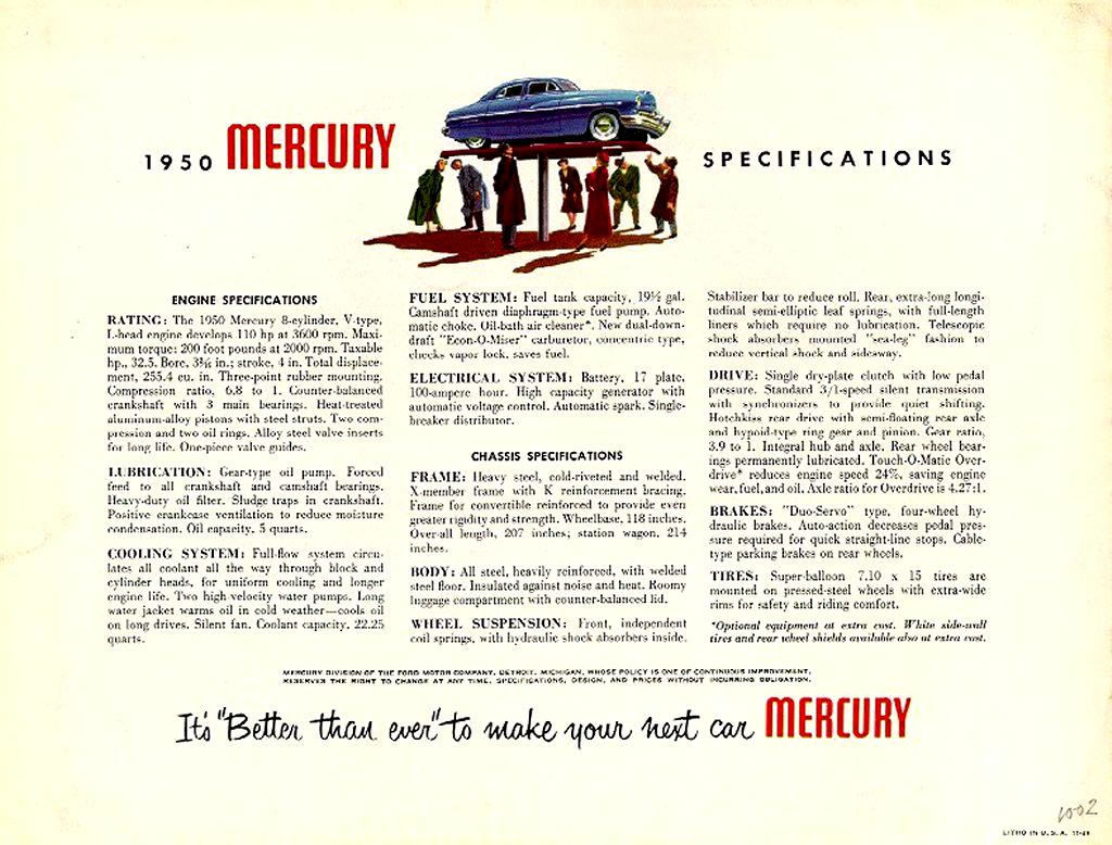1950 Mercury Brochure Page 4